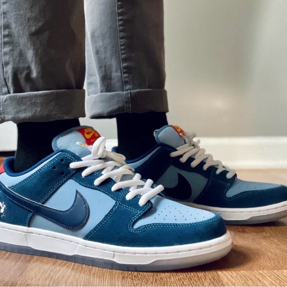 Nike Dunk Low Two-Tone Blue with White Laces